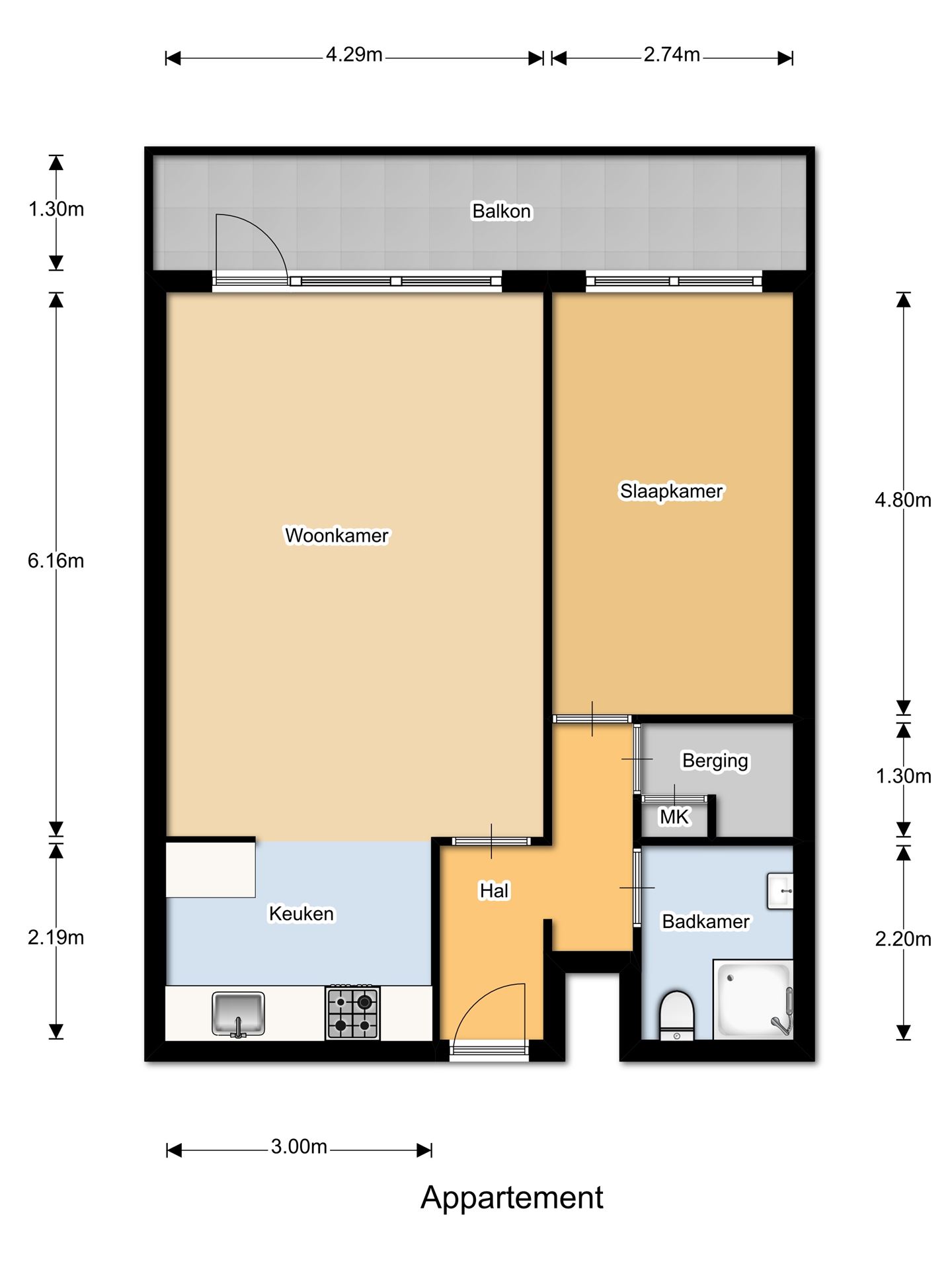 Te Huur 2 kamer Appartement Hugo de Grootplein In Dordrecht