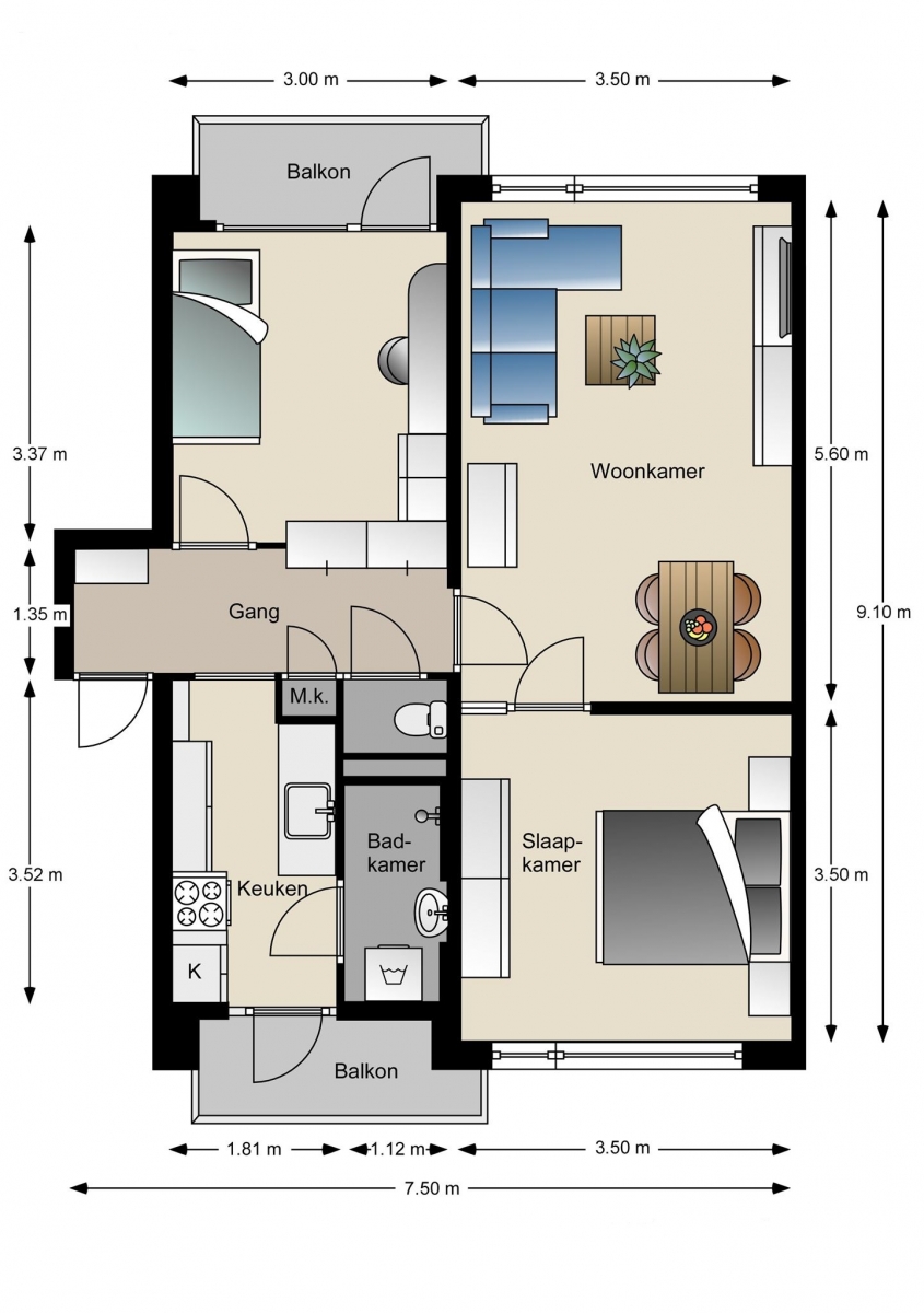 Te Huur 3 Kamer Appartement Bergkristalstraat In Nijmegen