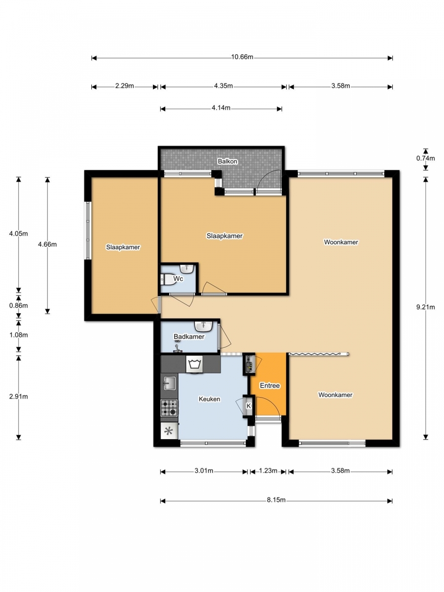 Te Huur 3 Kamer Appartement Cederstraat In Tilburg