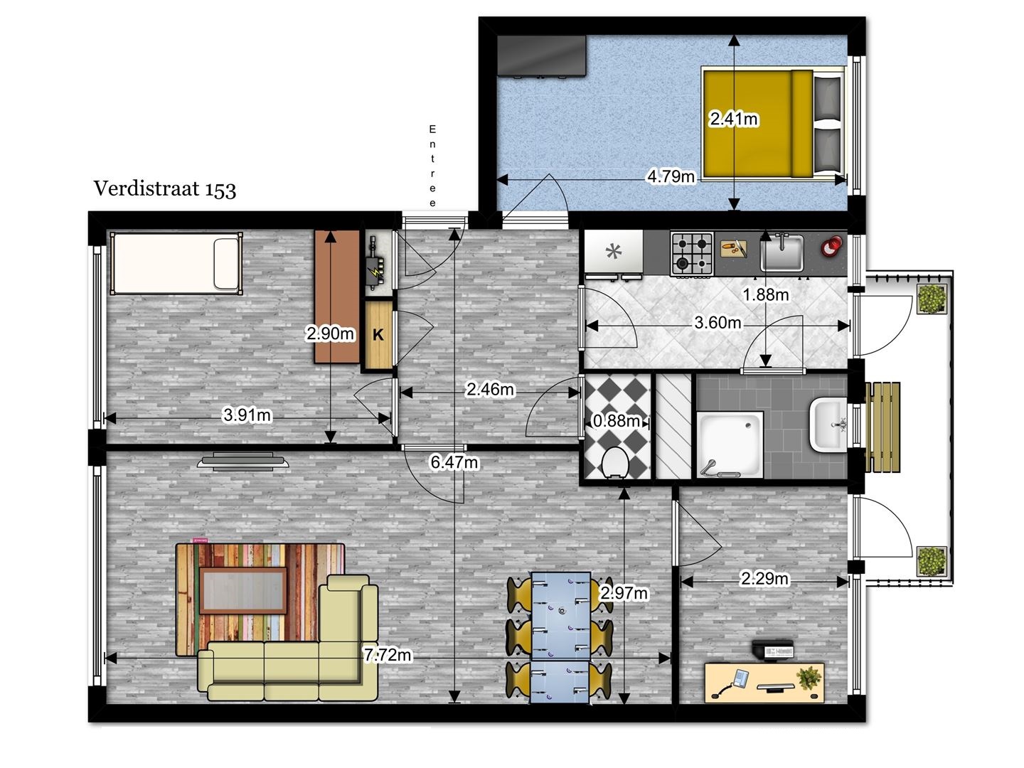 Te Huur 4 Kamer Appartement Verdistraat In Leiden