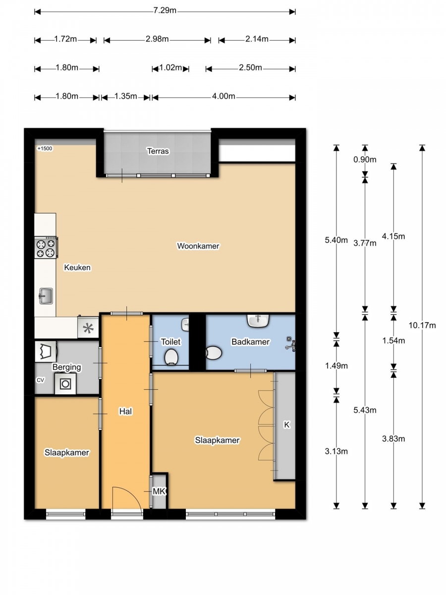 Te Huur 3 kamer Appartement Pieter Lakplantsoen In Zaandam
