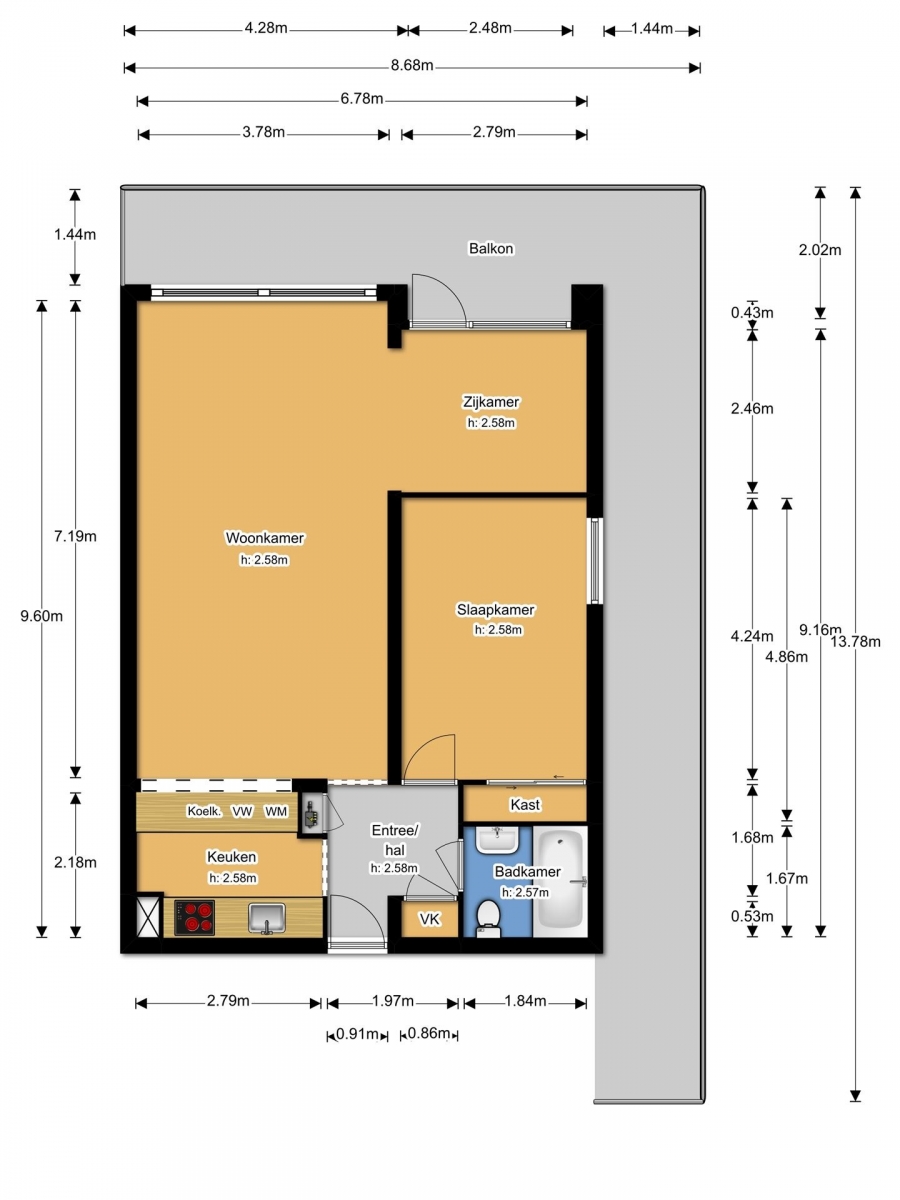 Te Huur 2 Kamer Appartement Alexanderstraat In Zoetermeer