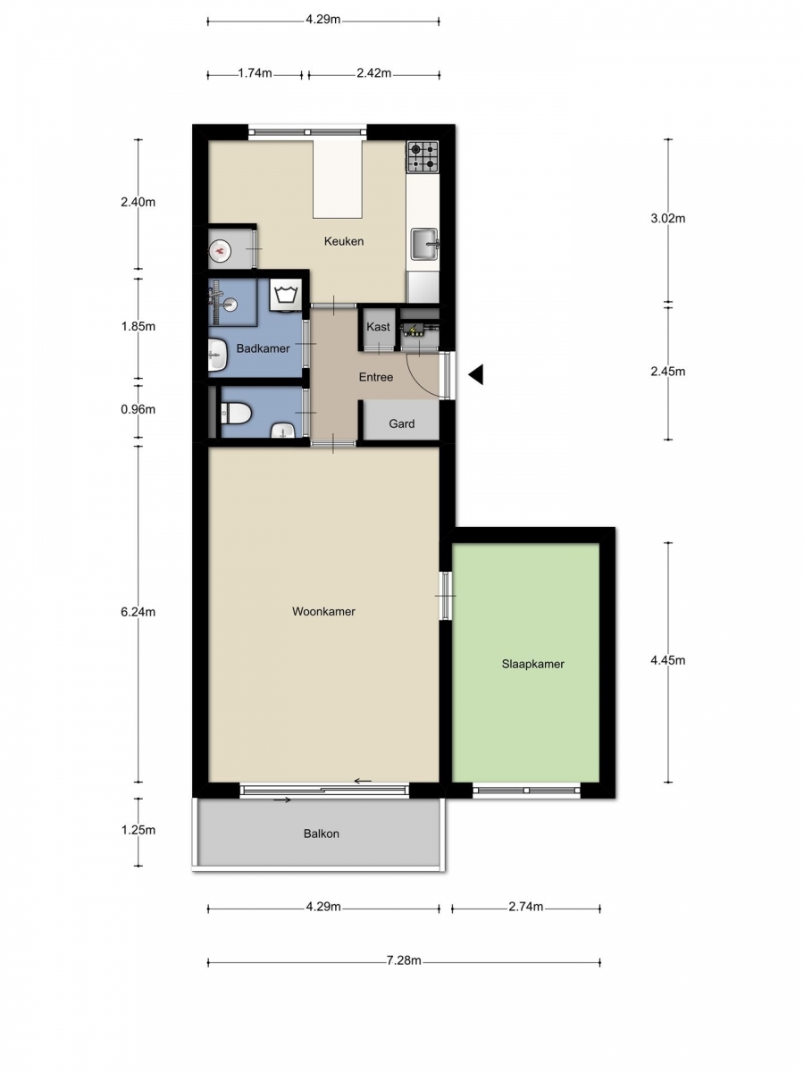 Te Huur 2 Kamer Appartement Rijnauwenstraat In Breda