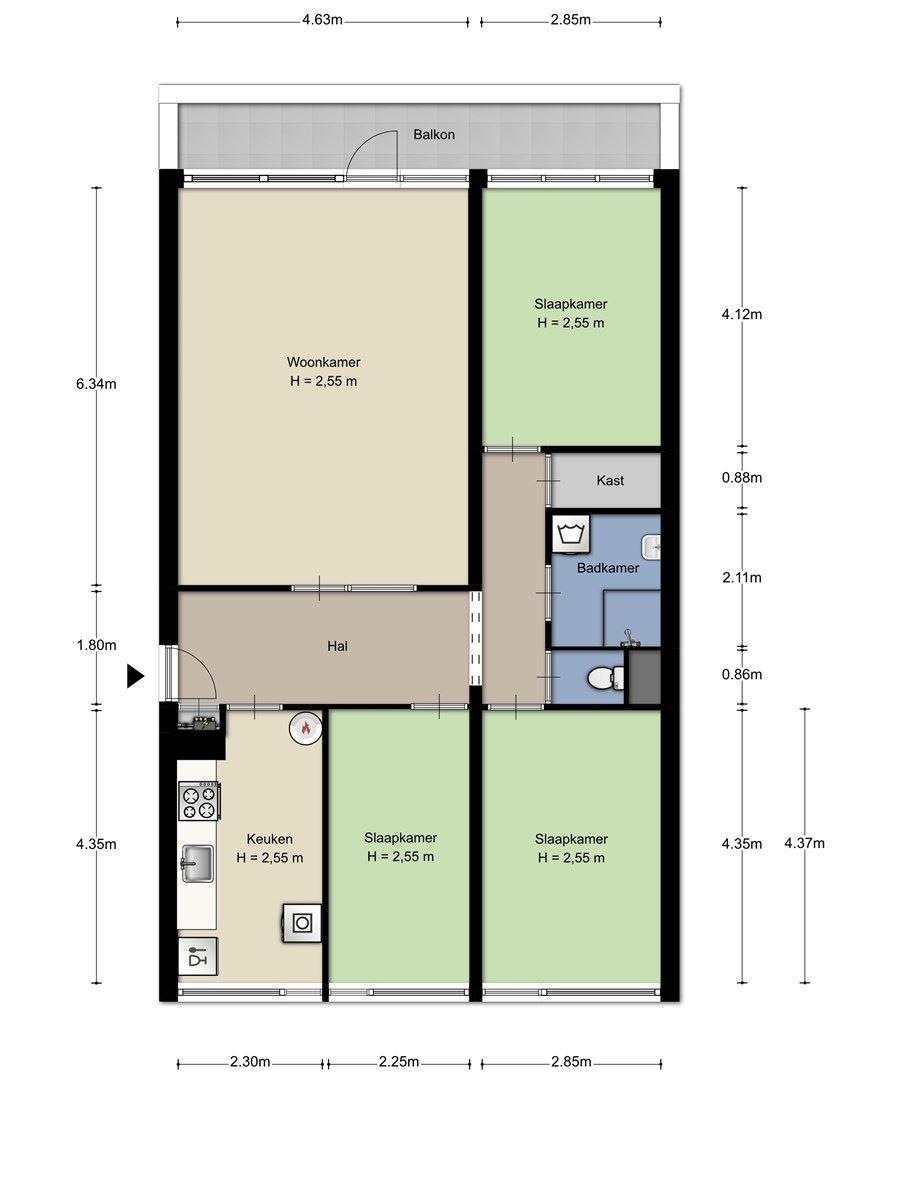 Te Huur 4 Kamer Appartement Trekvogelweg In Amersfoort