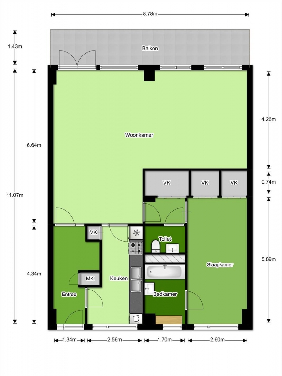 Te Huur 3 Kamer Appartement Menno ter Braaklaan In Delft