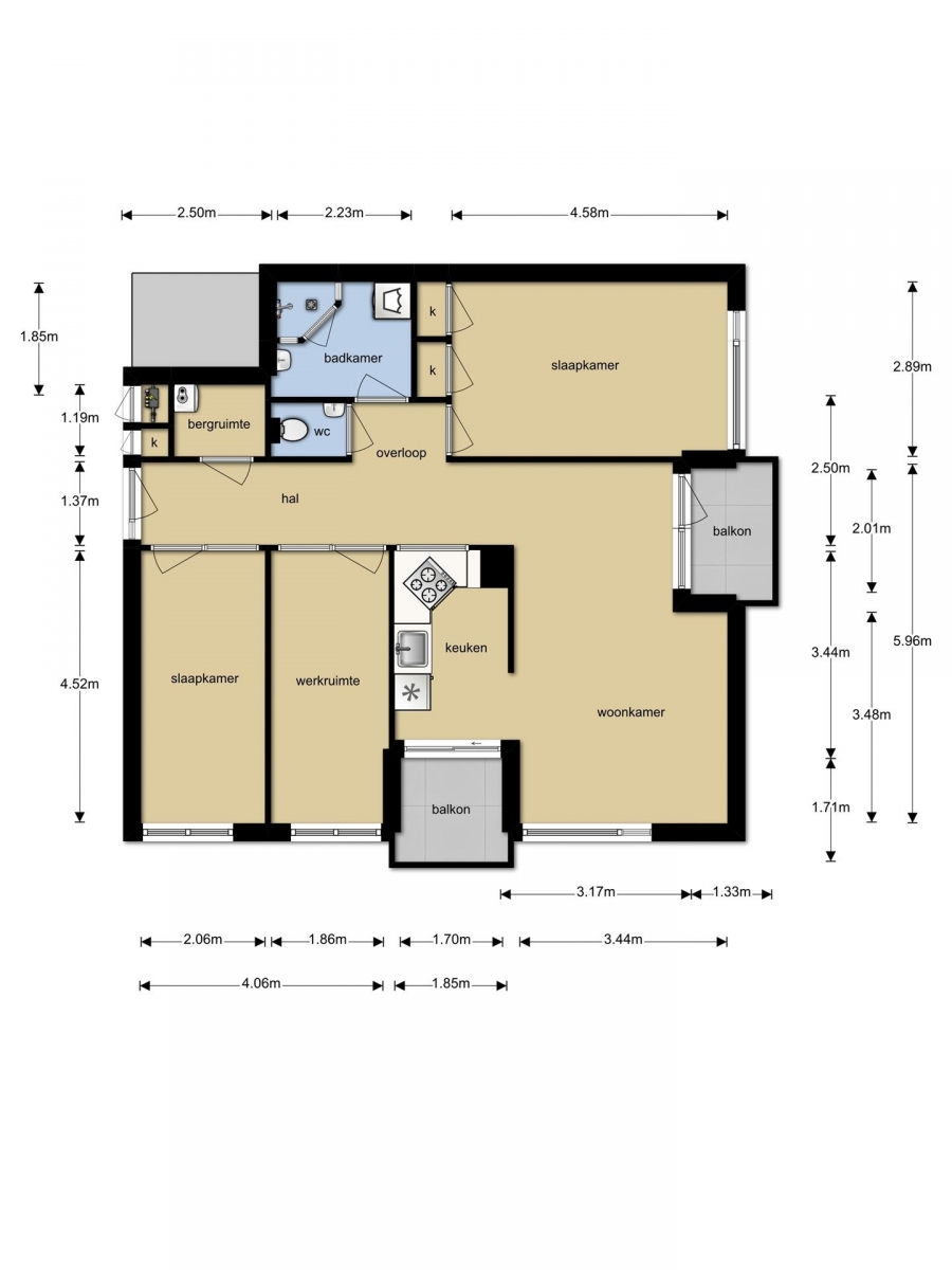 Te Huur 4 Kamer Appartement Pisanostraat In Eindhoven